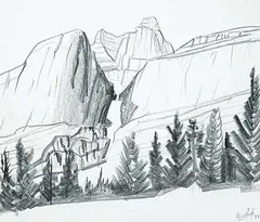 Ice Fields 8 by David Pugh, 1982, graphite on paper, sold Oct 2010