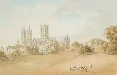 John Thomas Serres, Lincoln Catherdral, watercolour on paper