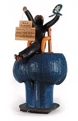 Ewald  Rentz, God, painted wood sculpture