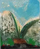 Dmytro Stryjek, Fern at Garden #7, 1985, mixed media on mat board