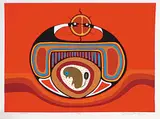 Jackson Beardy, Rebirth #97/98, 1976, colour silkscreen on paper