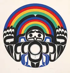 Joe David, Memorial Rainbow Drum #59/100, 1977, colour silkscreen on paper