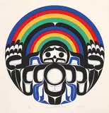 Joe David, Memorial Rainbow Drum #59/100, 1977, colour silkscreen on paper