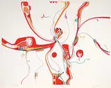 Alex Janvier, Red Eagle #15/49, 1975, colour silkscreen on paper