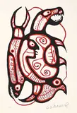 Norval Morrisseau, Man Seeing Vision #31/50, 1974, colour silkscreen on paper
