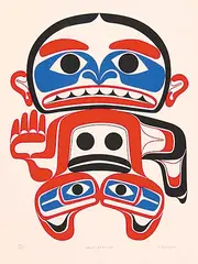 Joe David, Hanu-Qwatchu #50/75, 1977, colour silkscreen on paper
