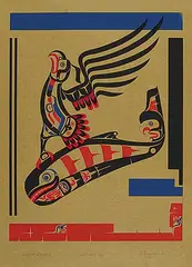 Ron Hamilton, Kwatyaht and Teetskin #50/75, 1977, colour silkscreen on paper