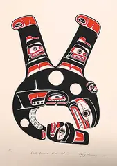 Roy James Hanuse, Double Finned Killer Whale #50/75, 1977, colour silkscreen on paper