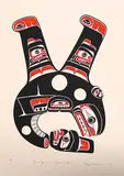 Roy James Hanuse, Double Finned Killer Whale #50/75, 1977, colour silkscreen on paper