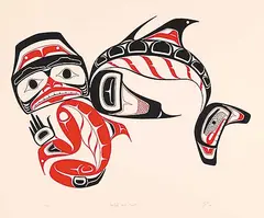 Norman Tait, Dogfish and Spirit #50/75, 1978, colour silkscreen on paper