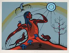 Carl Ray, Animal Spirit #1/98, 1976, colour silkscreen on paper