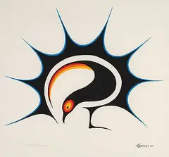 Clemence Wescoupe, Mating Dance, 1975, acrylic on paper