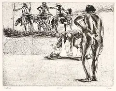 Watcher #26/75 by Ivan Eyre, etching on paper, sold May 2010