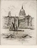Caroline Armington, St. Paul's, London #1/100, 1927, etching on paper