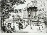 Frank Armington, Boulevard St. Denis, Paris #37/100, 1925, etching on paper