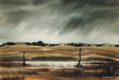 Untitled - Storm in Alberta by Stanford Earl Blodgett, watercolour on paper, sold Apr 2010