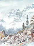 Elaine Fleming, Untitled - Early Spring in the Mountains, watercolour on paper