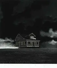 Gwen Frank, Prairie Mobile Home #A/P, 1988, etching on paper