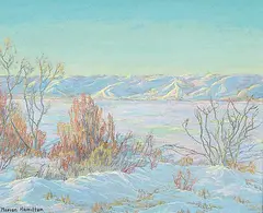 Marion Hamilton, Untitled - Spring Comes to the Valley, oil on paper board