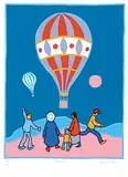 Ted Harrison, Ballooning #134/200, 1993, colour silkscreen on paper