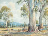 Arnold Jarvis, Blue Gums Near Woodland, Victoria, Australia, watercolour on paper