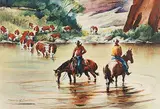 Stanley M. Long, A Rest at Noon, watercolour on paper