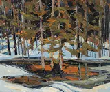 Lawrence Nickle, Swamp Near Rye Ontario, 1970, oil on wood panel