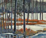 Lawrence Nickle, Swamp and Small Lake, South of Limberlost, 1970, oil on wood panel