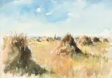 Armand Frederick Vallee, Untitled - Stooks in the Field