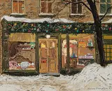 The Antique Store - Rue St-Paul, Quebec City by Horace Champagne, 1990, pastel on paper, sold Apr 2010