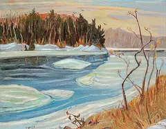 Ralph Wallace Burton, Spring Mutawaska River Near Calabogie Hut, 1962, oil on canvas
