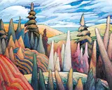 James Edward Hergel, Near the Leitch Mine, Lake Nipigon, 1994, 1994, acrylic on wood board