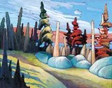 James Edward Hergel, Late Fall Algoma, Kabenung Lake, 1992, 1992, acrylic on wood board