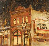 Starry Night at Mink Lake by Robert F.M. McInnis, 1987, oil on canvas, sold Apr 2010