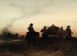 Julius Noerr, Untitled - Returning from the War, 1875, oil on wood panel