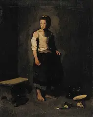 Germain Théodule Clément Ribot, Le Cuisiniere, oil on canvas board
