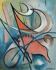 Adrien Hébert, Untitled - Abstract Buffalo, 1950, oil on canvas