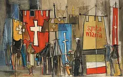 Norman Antonio Onley, Untitled - Santa Maria, 1958, pastel on paper