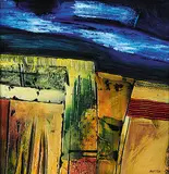 Nixie Barton, Yellowpoint Landscape #14, oil on wood board