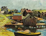 Albert Edward Cloutier, Peggy's Cove, N.S., 1946, oil on board