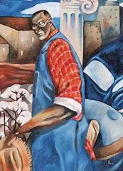 Hugo Dubon, That's Professor Negro to You, oil on canvas