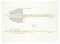 Murray Favro, Guitar Design #6/40, 1982, colour lithograph on paper