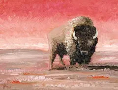 Brian Stone, Night Loner of Fort Macleod, 2009, oil on canvas board
