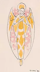 Henry George Glyde, Untitled - Christmas Angel, 1984, ink and watercolour on paper