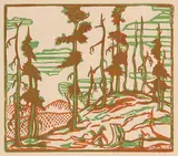 Marion Florence Nicoll, Untitled - Trees in Green and Brown Landscape