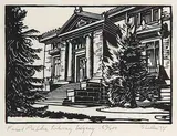 First Public Library, Calgary #159/200 by Margaret Shelton, 1941, lino block on paper, sold Dec 2009