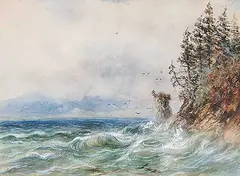 Walter James Baber, Untitled - Siwash Rock, B.C., watercolour on paper