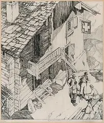 Leonard Beaumont, Untitled - Preparing for the Climb #25/100, etching on paper