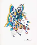 Radford Blackrider, Untitled - Fancy Dancer, 1990, colour ink on archival paper board