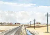 Victor R. Brosz, Untitled - Southern Alberta Skies, 1959, watercolour on paper